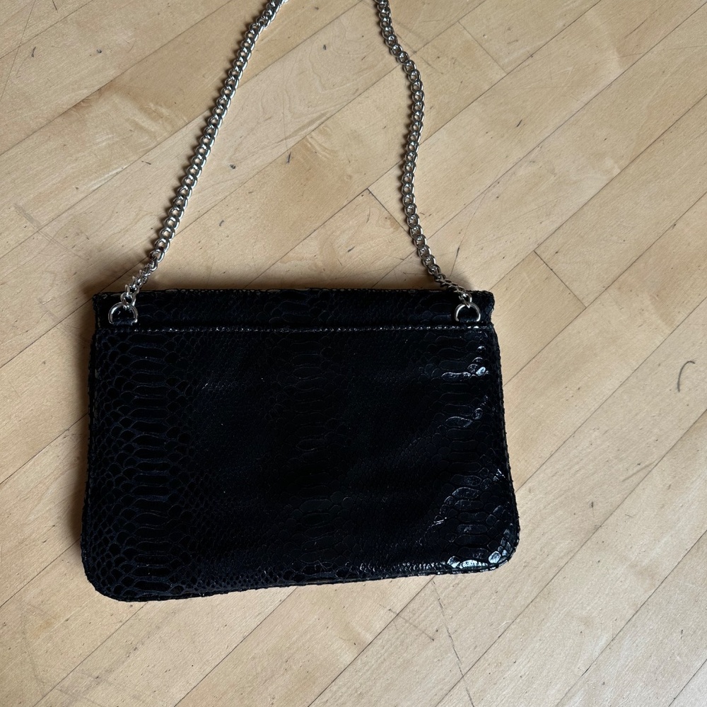 Michael Kors Black reptile clutch/shoulder bag, CB2422 - Picture 5 of 8